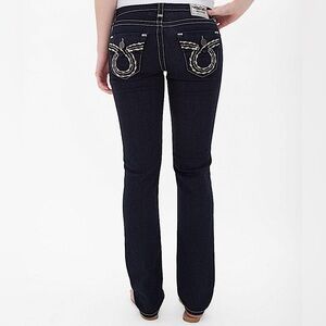 Big Star Jeans Maddie Skinny Slim Straight Leg Dark Wash Contrast Seam Women 25R